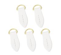 sourcing map 6pcs Zipper Pull, 1.57 Inch Leather Leaf Zip Puller Zipper Replacement Repair Kit Zipper Head Handle for Luggage Clothing Jackets Backpacks Boots, White