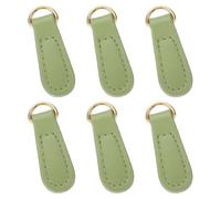 sourcing map 6pcs Zipper Pull, 1.57 Inch Leather Zip Puller Zipper Replacement Repair Kit Zipper Head Handle for Luggage Clothing Jackets Backpacks Boots, Green