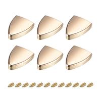 sourcing map 6Pcs Zipper Tail Clip with Screws, 0.87'' Metal Triangle Zipper Buckle Tails Stopper End Tips for Leather Craft DIY Decoration Golden