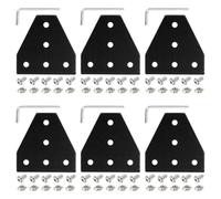 sourcing map 6Set 2020 Corner Bracket Plate, T-Slot Aluminum Extrusion Connector, Outside Joint Plate with Screws for 2020 Series Aluminum Profile 3D Printer Frame, Black