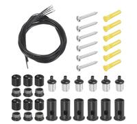 sourcing map 6Set Ceiling Hanging Wire Cable Kit, 3.3ft Top Adjust Adjustable Hanging Wire Rope Suspension with Mount Screw Kit for Pendant Chandelier Ceiling LED Panel Light, Black