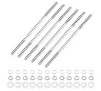 sourcing map 6Set M3x100mm Double Ended Stud Screws, 304 Stainless Steel Dual Threaded Rod Bar Bolts Studs with Nut Washer for House Maintenance Structural Anchoring Fastening Screw