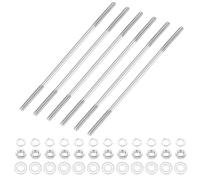 sourcing map 6Set M3x110mm Double Ended Stud Screws, 304 Stainless Steel Dual Threaded Rod Bar Bolts Studs with Nut Washer for House Maintenance Structural Anchoring Fastening Screw