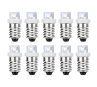 sourcing map 6V/0.08A E10 Mini LED Light Bulbs, 10Pcs Miniature Screw Bulbs Flashlight Bulbs for Scientific Experiment Lighting DIY Accessories, White Light