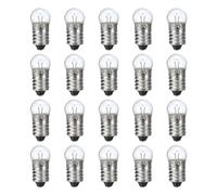 sourcing map 6V/0.5A E10 Mini Light Bulbs, 20Pcs Miniature Screw Bulbs Flashlight Bulbs for Scientific Experiment Lighting DIY Accessories, Warm Yellow Light