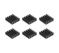 sourcing map 6x20x20mm Black Aluminum Heatsink Thermal Adhesive Pad Cooler for Cooling 3D Printers 6Pcs
