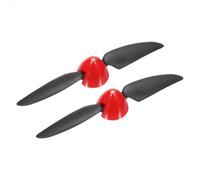 sourcing map 6x4 Inch RC Plane Propeller, RC Folding Propellers Spinner Size D30.5xH25mm 2.3mm Motor Shaft Dia 2-Vane with Nylon Plastic Spinner for Airplane Helicopter(Black Red, Pack of 2)