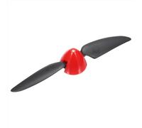 sourcing map 6x4 Inch RC Plane Propeller, RC Folding Propellers Spinner Size D30.5xH25mm 3mm Motor Shaft Dia 2-Vane with Nylon Plastic Spinner for Airplane Helicopter(Black Red)
