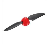 sourcing map 6x4 Inch RC Plane Propeller, RC Folding Propellers Spinner Size D30.5xH26mm 2.3mm Motor Shaft Dia 2-Vane with Nylon Plastic Spinner for Airplane Helicopter(Black Red)