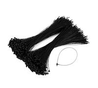 sourcing map 7" 1000 Pcs Black Snap Lock Pin Loop Plastic Tag Fastener Hook Ties