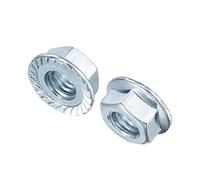 sourcing map 7/16"-14 Serrated Flange Hex Lock Nuts, Carbon Steel Zinc Plated 10pcs