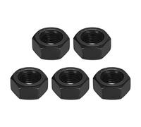 sourcing map 7/16-20 Hex Nuts, Carbon Steel Grade 8.8 Black Oxide Hexagon Nut for Screw Bolt, 5 of Pack