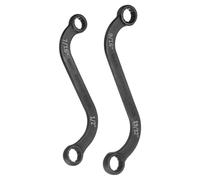 sourcing map 7/16" x 1/2"/9/16" x 19/32" 12 Point S-Style Box Wrench Double End S-Shaped Wrench Sandblasted Nickel Plated Cr-V Steel S Box Wrenches for Home Auto Bike Machine Repair