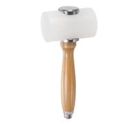 sourcing map 7.5Inch Leather Carving Hammer Wooden Handle Nylon Hammer T-Shaped Head Leathercraft Mallet Tool for DIY Stamping Sew Leather Cowhide, Wooden