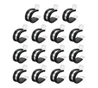 sourcing map 7/8"(22mm) Cable Clamp, 304 Stainless Steel Rubber Cushioned Insulated R Shape Metal Clamp Tube Holder for Pipe Hose Wire Cord Installation 15Pcs