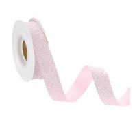 sourcing map 7/8" x 10 Yards Sparkle Ribbons, Wreath Crafts Cut Edge Ribbon, Sparkling Fabric Ribbon for Bow Making, Gift Wrapping, Festival Wedding Party Decoration, Pink
