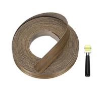 sourcing map 7/8" x 72 ft Wood Edge Banding, Pre-Glued Iron On Edging Strip, Plywood Wood Grain Repair Tape for Cabinet Repair, Furniture Restoration, Handicraft DIY, Black Walnut