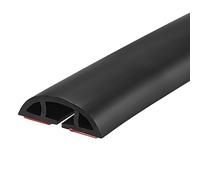 sourcing map 7.9ft Floor Cord Cover PVC Cable Protector 0.4"W x 0.24"H Cable Management Black