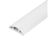 sourcing map 7.9ft Floor Cord Cover PVC Cable Protector 0.4"W x 0.24"H Cable Management White