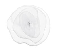 sourcing map 7 Inch Large Satin Fabric Flower Brooch for Women Organza Elegant Floral Flower Brooches for Wedding Dance Party Clothes Dress Hat Accessories, White