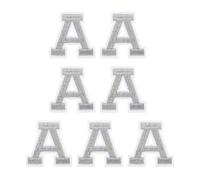 sourcing map 7 Pcs Iron-on Letter Patches, 2.4 Inch Iron-on Letter-A for Clothing Alphabet Embroidery Applique Patches for Clothes Hats Jeans Jacket Backpacks DIY Accessories, Silver
