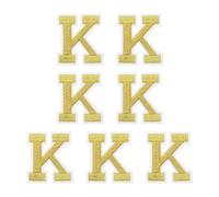 sourcing map 7 Pcs Iron-on Letter Patches, 2.4 Inch Iron-on Letter-K for Clothing Alphabet Embroidery Applique Patches for Clothes Hats Jeans Jacket Backpacks DIY Accessories, Gold
