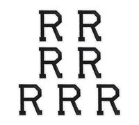 sourcing map 7 Pcs Iron-on Letter Patches, 3 Inch Iron-on Letter-R for Clothing Alphabet Embroidery Applique Patches for Clothes Hats Jeans Jacket Backpacks DIY Accessories, Black