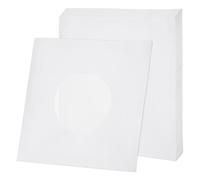 sourcing map 7"x7" Vinyl Record Inner Paper Sleeves, 10 Pcs 110GSM Anti Static Kraft Paper Vinyl Record Jackets Center Hole with Poly Lined for LP Albums Storage Protection Covers (White)