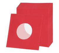 sourcing map 7"x7" Vinyl Record Inner Paper Sleeves, 20 Pcs 110GSM Anti Static Kraft Paper Vinyl Record Jackets Center Hole with Poly Lined for LP Albums Storage Protection Covers (Red)
