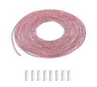 sourcing map 7 Yards Rhinestone Shoe Laces, Bling Hoodie String Glitter Cords with 8 Metal Tips, Crystal Shoelaces Diamond Drawstring Rope for DIY Sneakers Sweatpants, Hot Pink