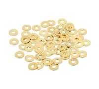 sourcing map 70 Pack Brass Flat Washer, M3 Copper Washers Crush Washer Kit Assortment, 3mm ID, 8mm OD, 0.8mm Thick for Bolts Screws Machinery Repair, Outdoor Construction
