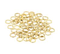 sourcing map 70 Pack Brass Flat Washer, M6 Copper Washers Crush Washer Kit Assortment, 6mm ID, 9mm OD, 1mm Thick for Bolts Screws Machinery Repair, Outdoor Construction
