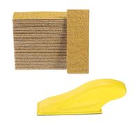 sourcing map 70 Pcs Detail Sander Paper 240 Grit 3.5" x 1.2" Micro Hand Sanding Papers Sheets Wet Dry Sandpapers with Sanding Block Tool for Wood Furniture Crafts Woodworking