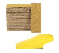 sourcing map 70 Pcs Detail Sander Paper 40 Grit 3.5" x 1.2" Micro Hand Sanding Papers Sheets Wet Dry Sandpapers with Sanding Block Tool for Wood Furniture Crafts Woodworking