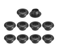 sourcing map 70 Pcs Rubber Grommets, 8mm ID 10mm Drill Hole Double Sided Hollow Firewall Hole Plugs Round Electrical Wiring Gasket, Black