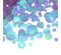sourcing map 700 Pcs Flat Round Sequins, 10/20/30mm Loose Paillettes Craft Sewing Sequins with Single Side Hole for DIY Embroidery Clothing Jewelry Making, Milk Tone Purple Red