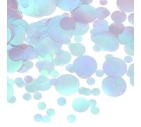 sourcing map 700 Pcs Flat Round Sequins, 10/20/30mm Loose Paillettes Craft Sewing Sequins with Single Side Hole for DIY Embroidery Clothing Jewelry Making, Milk Tone White