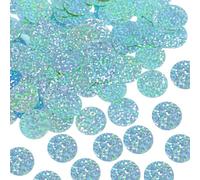 sourcing map 700 Pcs Flat Round Sequins 15mm/0.6 Inch Loose Paillettes Craft Sewing Sequins with Single Side Hole for DIY Embroidery Clothing Jewelry Making, Laser Light Blue