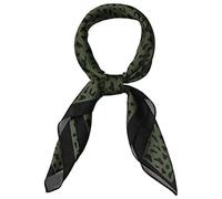 sourcing map 70cm Animal Leopard Print Silk Feeling Square Scarf Kerchief Neckerchief Bandana Green
