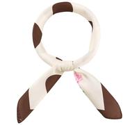 sourcing map 70cm Polka Dots Square Scarf Neck Scarves Kerchief Neckerchief Headband for Women Coffee Rose 50 * 50cm/ 19.69 * 19.69 inches(L*W)