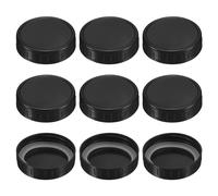 sourcing map 70mm Regular Mouth Plastic Mason Jar Lids, 9pcs Plastic Storage Caps with Sealing Rings for Ball Canning Jars, Black