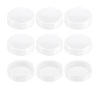 sourcing map 70mm Regular Mouth Plastic Mason Jar Lids, 9pcs Plastic Storage Caps with Sealing Rings for Ball Canning Jars, White