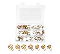 sourcing map 70pcs Spring Band Type Hose Clamps 6/9/10/11/12/14/16mm Fuel Line Hose Spring Clip Silicone Vacuum Hose Pipe Clamp Low Pressure Tube Clip Fastener, Colorful