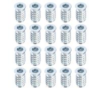 sourcing map 70Pcs Threaded Inserts, M6-1x20 Zinc Plated Carbon Steel Hex Socket Drive Screw-in Nut Threaded Inserts for Wood Working Tools and Accessories