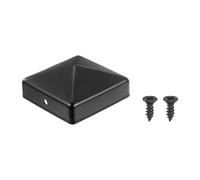 sourcing map 71 x 71mm Pyramid Post Cap, 1Pcs Galvanized Steel Fence Post Cover with Screws for Wood/Metal Fence Posts, Mailbox Pyramid Cover, Outdoor, Garden, Decks, Black