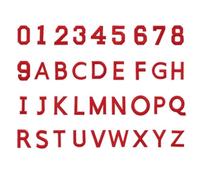 sourcing map 72 Pcs Iron on Letters and Numbers, 1.5 Inch A-Z Letter Patches and 0-9 Number Patches for Clothing Red Iron on Numbers Small Embroidered Patches for Jacket Clothes Hat Sock DIY