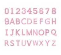 sourcing map 72 Pcs Iron on Letters and Numbers, 1.6 Inch A-Z Letter Patches and 0-9 Number Patches for Clothing Pink Iron on Numbers Small Embroidered Patches for Jacket Clothes Hat Sock DIY