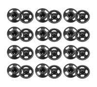 sourcing map 72 Set Sew-on Snap Buttons 6mm Metal Snap Fastener Buttons Fastener Press-Stud Clasps for Closure Purse Handbag Clothes Sewing Craft, Black