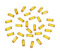 sourcing map 720Pcs Sew on Rectangle Rhinestones, 19x7mm Flat Back Rectangle Beads Sewing Plastic Gems 2 Holes for Garments Dress Crafts Jewelry Decoration (Gold Yellow)