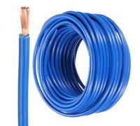 sourcing map 75 Feet Electrical Wire Insulated Stranded Copper 14 AWG Hook Up Wire Cable THHN Wire Residential, Industrial, Grounding, Electrical Rated for 600 Volts, UL listed, Blue